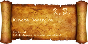 Kuncze Dominika névjegykártya